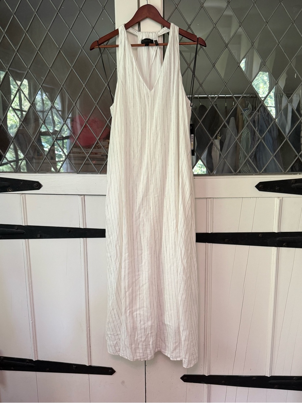 NWT Donna Karan Weekend White V-Neck Maxi Dress